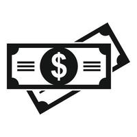 ícone de corretor de imóveis em dinheiro, estilo simples vetor