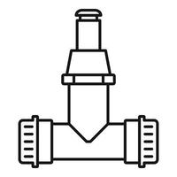 tubo conectar ícone de irrigação, estilo de estrutura de tópicos vetor
