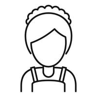ícone de mulher empregada de limpeza, estilo de estrutura de tópicos vetor