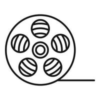 ícone de bobina de filme de vídeo, estilo de estrutura de tópicos vetor