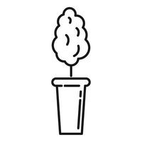 ícone de pote de planta de árvore, estilo de estrutura de tópicos vetor