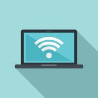 ícone wifi do laptop do serviço de quarto, estilo simples vetor