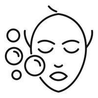 ícone de cuidado de rosto de bolha, estilo de contorno vetor