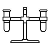 ícone de tubos de ensaio químico, estilo de estrutura de tópicos vetor