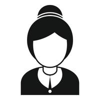 ícone de mulher de serviço de quarto, estilo simples vetor