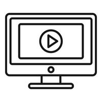 ícone do monitor de vídeo doméstico, estilo de estrutura de tópicos vetor