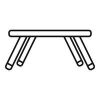 ícone de mesa infantil dobrável, estilo de estrutura de tópicos vetor