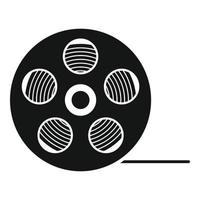 ícone de bobina de filme de vídeo, estilo simples vetor
