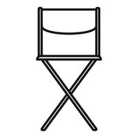 ícone de cadeira de pesca dobrável, estilo de estrutura de tópicos vetor