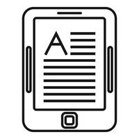 ícone de tablet linguista, estilo de estrutura de tópicos vetor