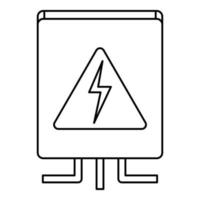 ícone da caixa elétrica, estilo de estrutura de tópicos vetor