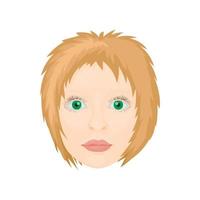 ícone de rosto de mulher em estilo cartoon vetor