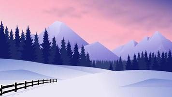 fundo de paisagem de temporada de inverno vetor