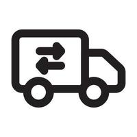 estilo de contorno do ícone do caminhão de entrega vetor