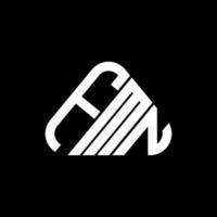 design criativo do logotipo da carta fmn com gráfico vetorial, logotipo fmn simples e moderno em forma de triângulo redondo. vetor
