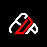 design criativo do logotipo da carta fdp com gráfico vetorial, logotipo fdp simples e moderno em forma de triângulo redondo. vetor