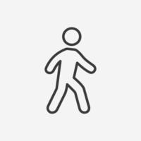 vetor de ícone de homem ambulante isolado. andar homem pedestre símbolo sinal