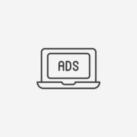 anúncio, anúncios, publicidade, sinal de símbolo isolado de vetor de ícone de anúncio