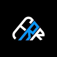 frr letter logo design criativo com gráfico vetorial, frr logotipo simples e moderno em forma de triângulo redondo. vetor