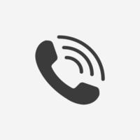 chamada, monofone, telefone, celular, sinal de símbolo isolado de vetor de ícone de telefone