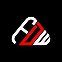 design criativo do logotipo da letra fdw com gráfico vetorial, logotipo fdw simples e moderno em forma de triângulo redondo. vetor