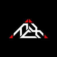 design criativo do logotipo da carta fcx com gráfico vetorial, logotipo fcx simples e moderno em forma de triângulo redondo. vetor