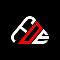design criativo do logotipo da carta fde com gráfico vetorial, logotipo simples e moderno fde em forma de triângulo redondo. vetor
