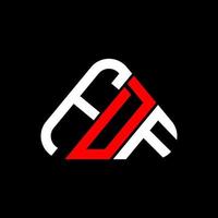 design criativo do logotipo da letra fdf com gráfico vetorial, logotipo fdf simples e moderno em forma de triângulo redondo. vetor