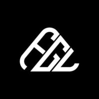 design criativo do logotipo da letra fgl com gráfico vetorial, logotipo fgl simples e moderno em forma de triângulo redondo. vetor