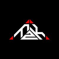design criativo do logotipo da letra fzk com gráfico vetorial, logotipo simples e moderno fzk em forma de triângulo redondo. vetor