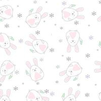 bonito padrão sem emenda com o símbolo rabbits.the do ano novo chinês. papel de embrulho, saudações de inverno, plano de fundo da página da web, cartões de natal e ano novo vetor