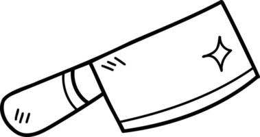 ilustração de faca de corte desenhada à mão vetor