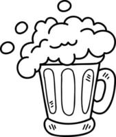 ilustração de copo de cerveja desenhada à mão vetor