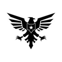 vetor de design de logotipo de águia militar voadora