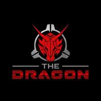 a cabeça do dragão no design do logotipo militar tático do escopo vetor