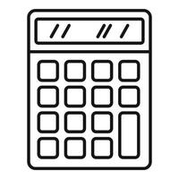 ícone de calculadora de escritório, estilo de estrutura de tópicos vetor