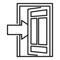 ícone de moldura de porta aberta, estilo de estrutura de tópicos vetor