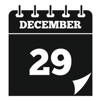 ícone do calendário de dezembro, estilo simples vetor