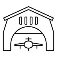 ícone do hangar do aeroporto, estilo de estrutura de tópicos vetor