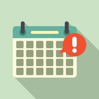 ícone de notificação de calendário, estilo simples vetor