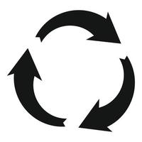 ícone de reciclagem de ambiente, estilo simples vetor
