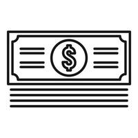 ícone de pilha de dinheiro, estilo de estrutura de tópicos vetor