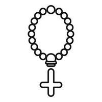 ícone de miçangas cristãs, estilo de estrutura de tópicos vetor