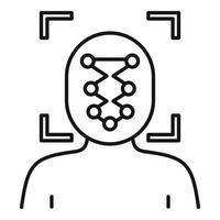 ícone de reconhecimento de rosto de homem, estilo de estrutura de tópicos vetor