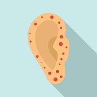 ícone de sarampo de orelha, estilo simples vetor