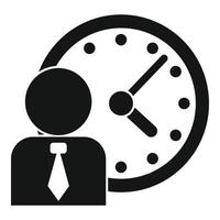 ícone de tempo do administrador, estilo simples vetor