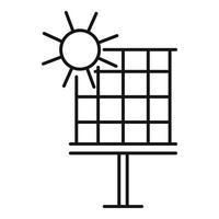 ícone do painel de energia solar, estilo de estrutura de tópicos vetor