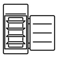 ícone de geladeira de cozinha, estilo de estrutura de tópicos vetor