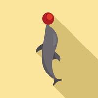 golfinho com ícone de bola, estilo simples vetor