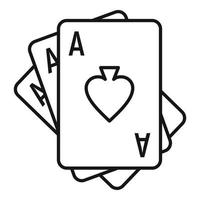 ícone de vício de cartas de baralho, estilo de estrutura de tópicos vetor